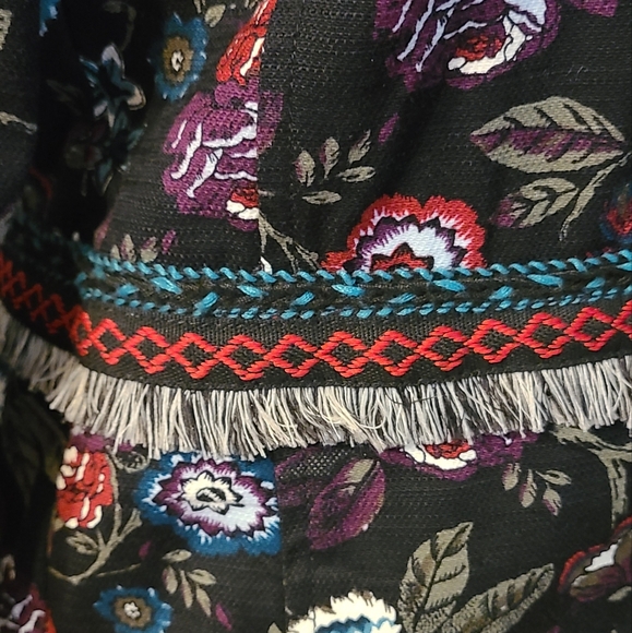 Loft Floral Fringe Colorful Jacket - Picture 6 of 12